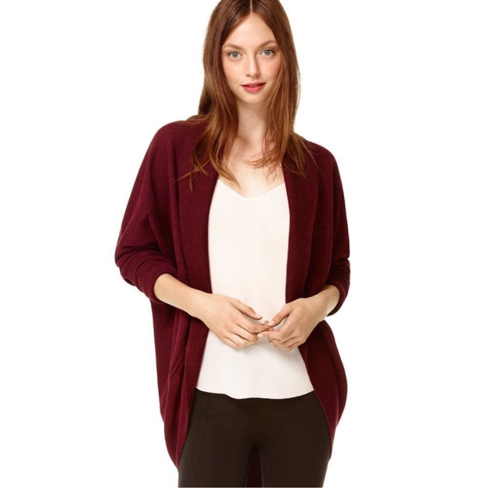 Aritzia Wilfred Diderot Open Front Cardigan Sweater – XS Burgundy